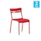 Flash Furniture Red All-Weather Armless Steel Dining Chair, 2PK 2-XU-CH-10318-RED-GG - alternate 6